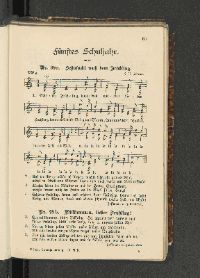 Vorschaubild von Fünftes Schuljahr.
[Nr. 99a. Sehnsucht nach dem Frühling. - Nr. 120. (Kanon.)]