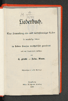 Vorschaubild von Liederbuch