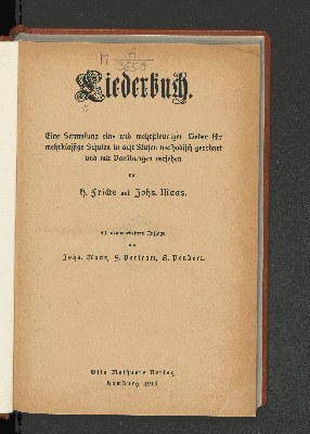 Vorschaubild von Liederbuch