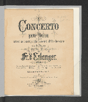 Vorschaubild von Concerto pour violon avec accomp. d'orch. ou de piano