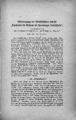 Vorschaubild von Widerlegung der Witthöftschen Schrift "Baufehler im Aufbau der Hamburger Volksschule"