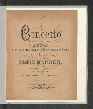 Vorschaubild von Concerto (en Fa-dièse mineur [Fismoll]) pour violon avec accomp. d'orch. ou de piano
