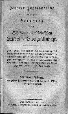 Vorschaubild von [Jahresbericht über den Fortgang der Schleswig-Holsteinischen Landes-Bibelgesellschaft]