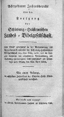 Vorschaubild von [Jahresbericht über den Fortgang der Schleswig-Holsteinischen Landes-Bibelgesellschaft]