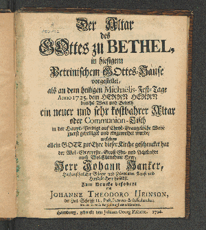 Vorschaubild von Der Altar des Gottes zu Bethel