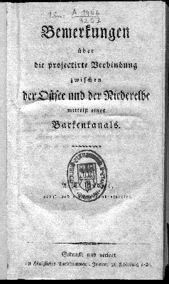 Vorschaubild von Bemerkungen über die projectirte Verbindung zwischen der Ostsee und der Niederelbe mittelst eines Barkenkanals