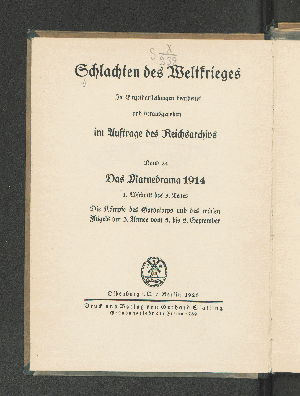 Vorschaubild von Das Marnedrama 1914