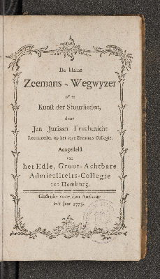 Vorschaubild von De kleine Zeemans-Wegwyzer of te Kunst der Stuurlieden
