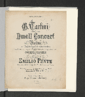 Vorschaubild von D-moll Concert für Violine mit Begleitung des Streichorchesters, bearb. mit eignen Cadenzen