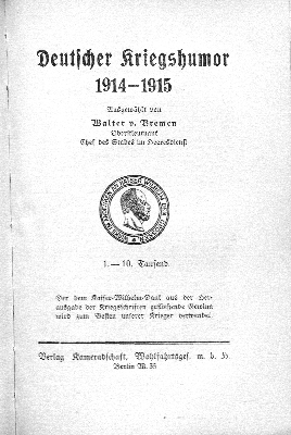Vorschaubild von Deutscher Kriegshumor 1914-1915