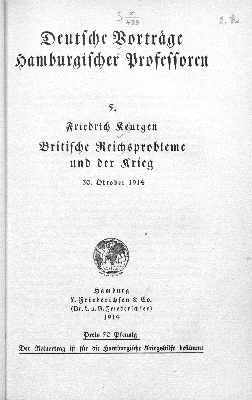 Vorschaubild von Britische Reichsprobleme und der Krieg