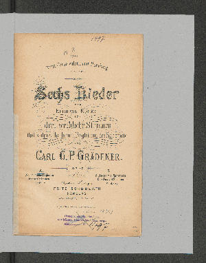 Vorschaubild von Sechs Lieder von Hermann Kletke