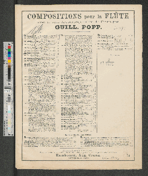 Vorschaubild von Compositions pour la flûte avec et sans accompagnement de piano