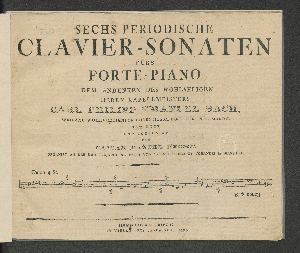 Vorschaubild von Sechs periodische Clavier-Sonaten fürs Piano-Forte