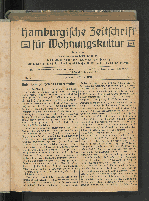 Vorschaubild von [[Hamburgische Zeitschrift für Wohnungskultur]]