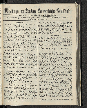 Vorschaubild von Beilage Nr. 11 zu Stück 11 vom 5. Mai 1900.