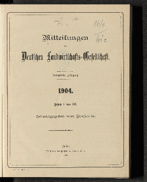 Vorschaubild von [Mitteilungen der Deutschen Landwirtschafts-Gesellschaft]