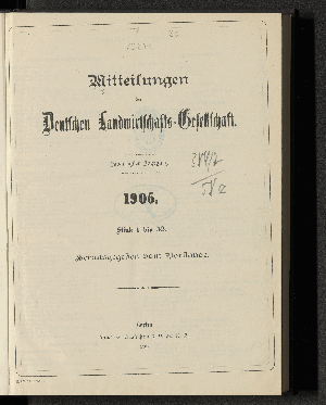 Vorschaubild von [Mitteilungen der Deutschen Landwirtschafts-Gesellschaft]