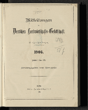 Vorschaubild von [Mitteilungen der Deutschen Landwirtschafts-Gesellschaft]