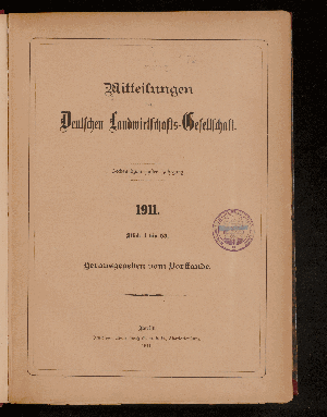 Vorschaubild von [Mitteilungen der Deutschen Landwirtschafts-Gesellschaft]