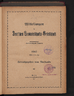 Vorschaubild von [Mitteilungen der Deutschen Landwirtschafts-Gesellschaft]