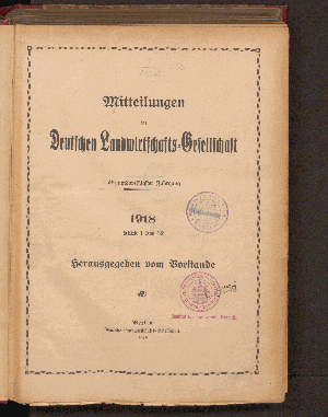 Vorschaubild von [Mitteilungen der Deutschen Landwirtschafts-Gesellschaft]