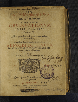 Vorschaubild von Singularium Observationum Judicii Imperialis Cameræ Centuriæ VI