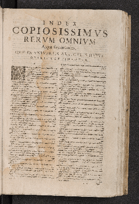 Vorschaubild von Index Copiosissimus rerum omnium Arque sententiarum, quae in universis articulis huius operis continentur.