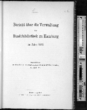 Vorschaubild von [Bericht über die Verwaltung der Stadtbibliothek zu Hamburg]