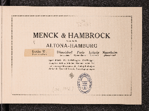 Vorschaubild von Menck & Hambrock G.m.b.H. Altona-Hamburg