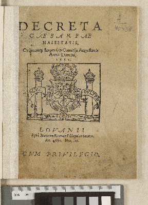 Vorschaubild von Decreta Caesareae Maiestatis, Ordinumq[ue] Imperij in Comitijs Augustanis Anno Domini, 1551