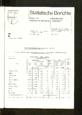 Vorschaubild von [[Statistische Berichte // Freie und Hansestadt Hamburg, Statistisches Landesamt / Z]]
