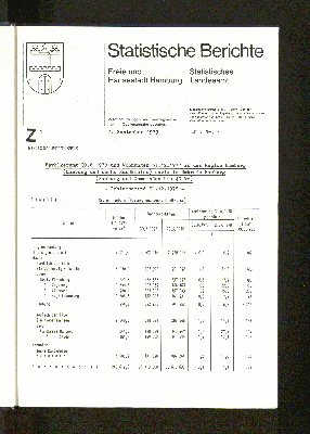Vorschaubild von [[Statistische Berichte // Freie und Hansestadt Hamburg, Statistisches Landesamt / Z]]