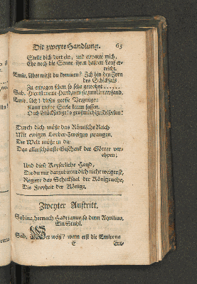 Vorschaubild von [Hadrianus in Sirien ein Singespiel welches auf allergnädigsten Befehl Sr. Königl. Majest. von Preussen auf der Hof-Schaubühne zu Berlin soll aufgeführet werden]