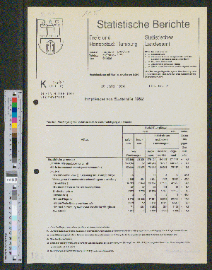 Vorschaubild von [Statistische Berichte / Statistisches Landesamt der Freien und Hansestadt Hamburg / K]