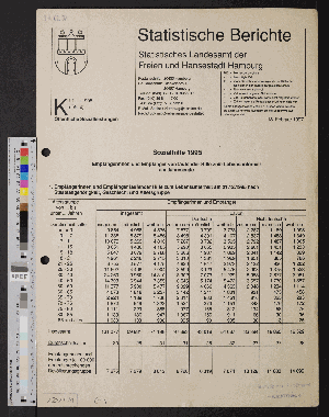 Vorschaubild von [Statistische Berichte / Statistisches Landesamt der Freien und Hansestadt Hamburg / K]