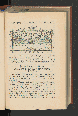 Vorschaubild von 1. Jahrgang. No. 11. November 1891.