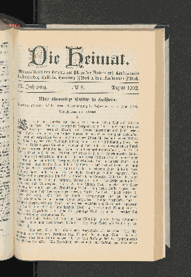Vorschaubild von 12. Jahrgang. No. 8. August 1902.