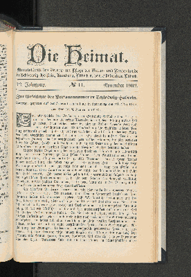 Vorschaubild von 12. Jahrgang. No. 11. November 1902.