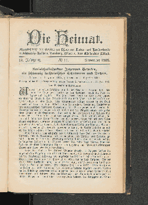 Vorschaubild von 15. Jahrgang. No. 11. November 1905.