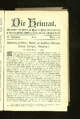 Vorschaubild von 16. Jahrgang. No. 3. März 1906.