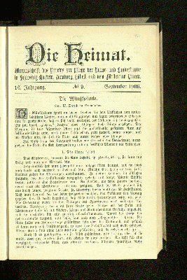 Vorschaubild von 16. Jahrgang. No. 9. September 1906.