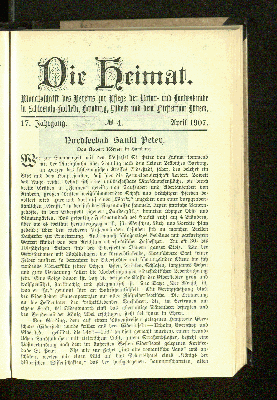 Vorschaubild von 17. Jahrgang. No. 4. April 1907.