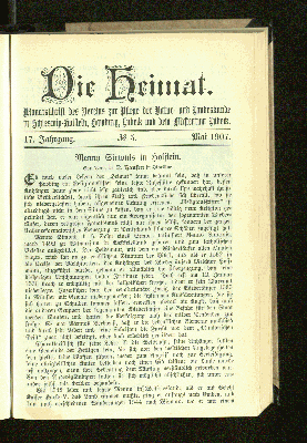 Vorschaubild von 17. Jahrgang. No. 5. Mai 1907.