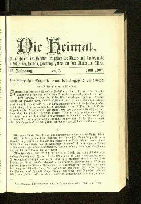 Vorschaubild von 17. Jahrgang. No. 7. Juli 1907.