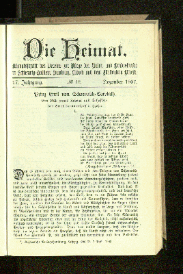 Vorschaubild von 17. Jahrgang. No. 12. Dezember 1907.