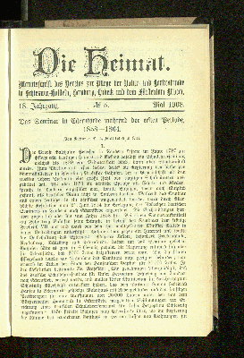 Vorschaubild von 18. Jahrgang. No. 5. Mai 1908.