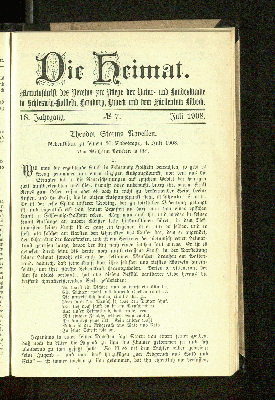 Vorschaubild von 18. Jahrgang. No. 7. Juli 1908.