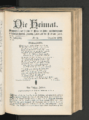 Vorschaubild von 19. Jahrgang. No. 12. Dezember 1909.