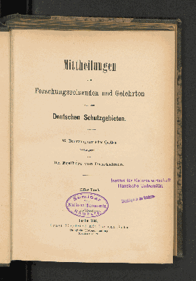 Vorschaubild von [Mitteilungen von Forschungsreisenden und Gelehrten aus den deutschen Schutzgebieten]